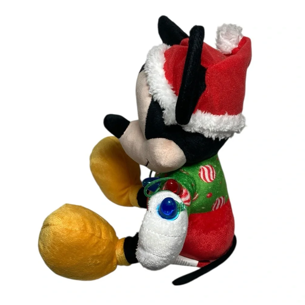 Disney Mickey Mouse Light Up Musical 10" Plush We Wish You Merry Christmas WORKS - Picture 4 of 12